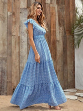 Robe mi-longue à fleurs et nœud dans le dos Watertown